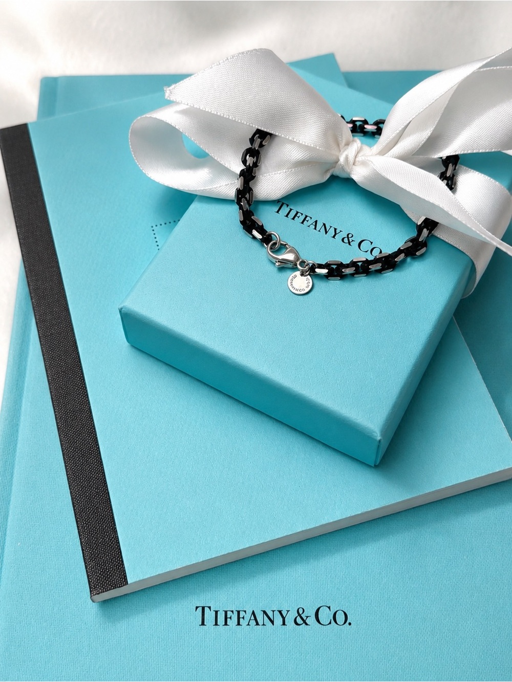 Authentic RARE Tiffany & Co Black Enamel Sterling Silver Bracelet